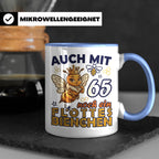 65. Geburtstag Tasse Frau Lustig Flottes Bienchen Spruch Bie – Blau [farbe:blau]
