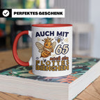 65. Geburtstag Tasse Frau Lustig Flottes Bienchen Spruch Bie – Rot [farbe:rot]