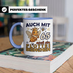 65. Geburtstag Tasse Frau Lustig Flottes Bienchen Spruch Bie – Blau [farbe:blau]