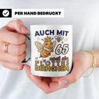 65. Geburtstag Tasse Frau Lustig Flottes Bienchen Spruch Bie – Weiß [farbe:weiß]