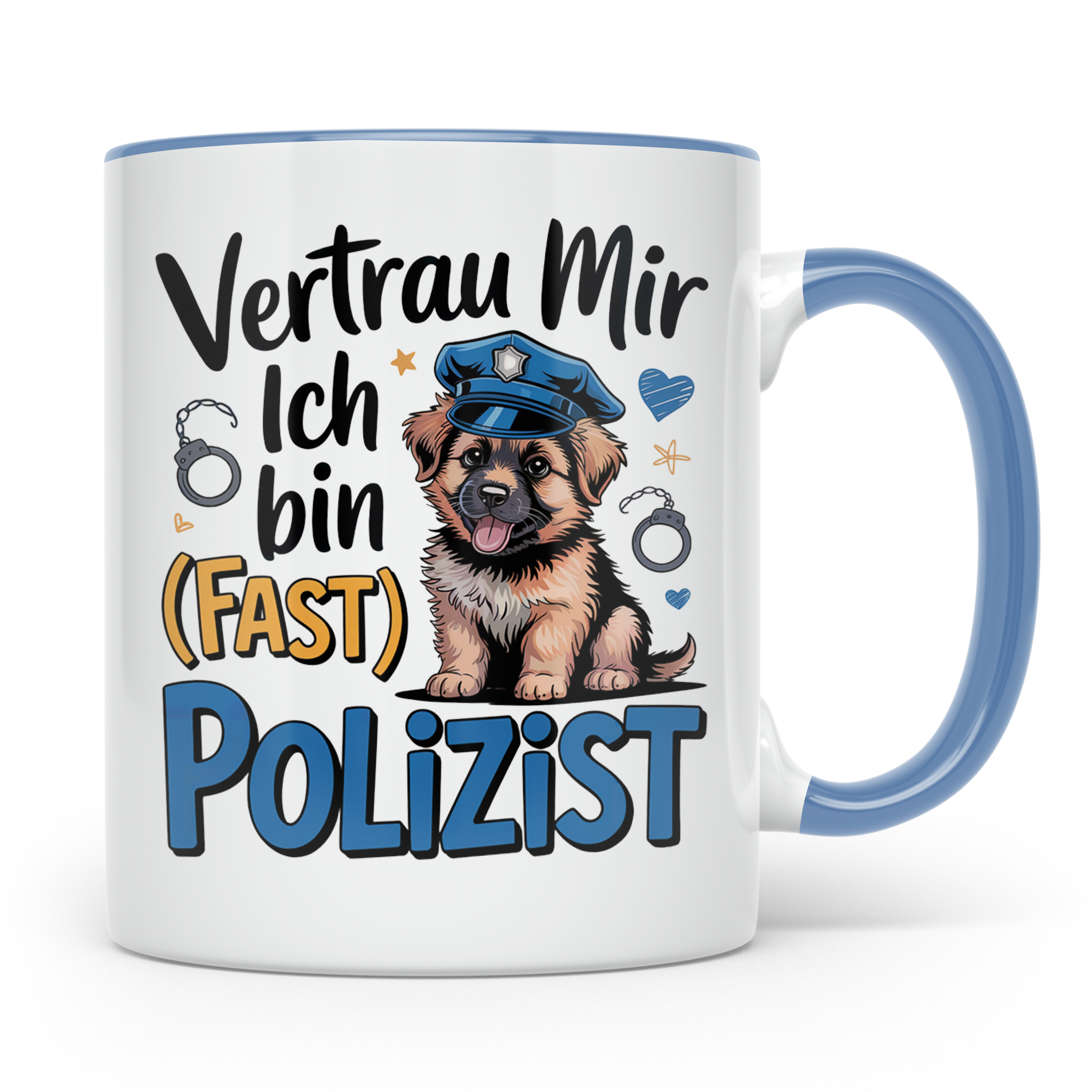 Hunde Polizist Tasse - Vertrau Mir Ich Bin Fast Polizist Sch – Blau [farbe:blau]
