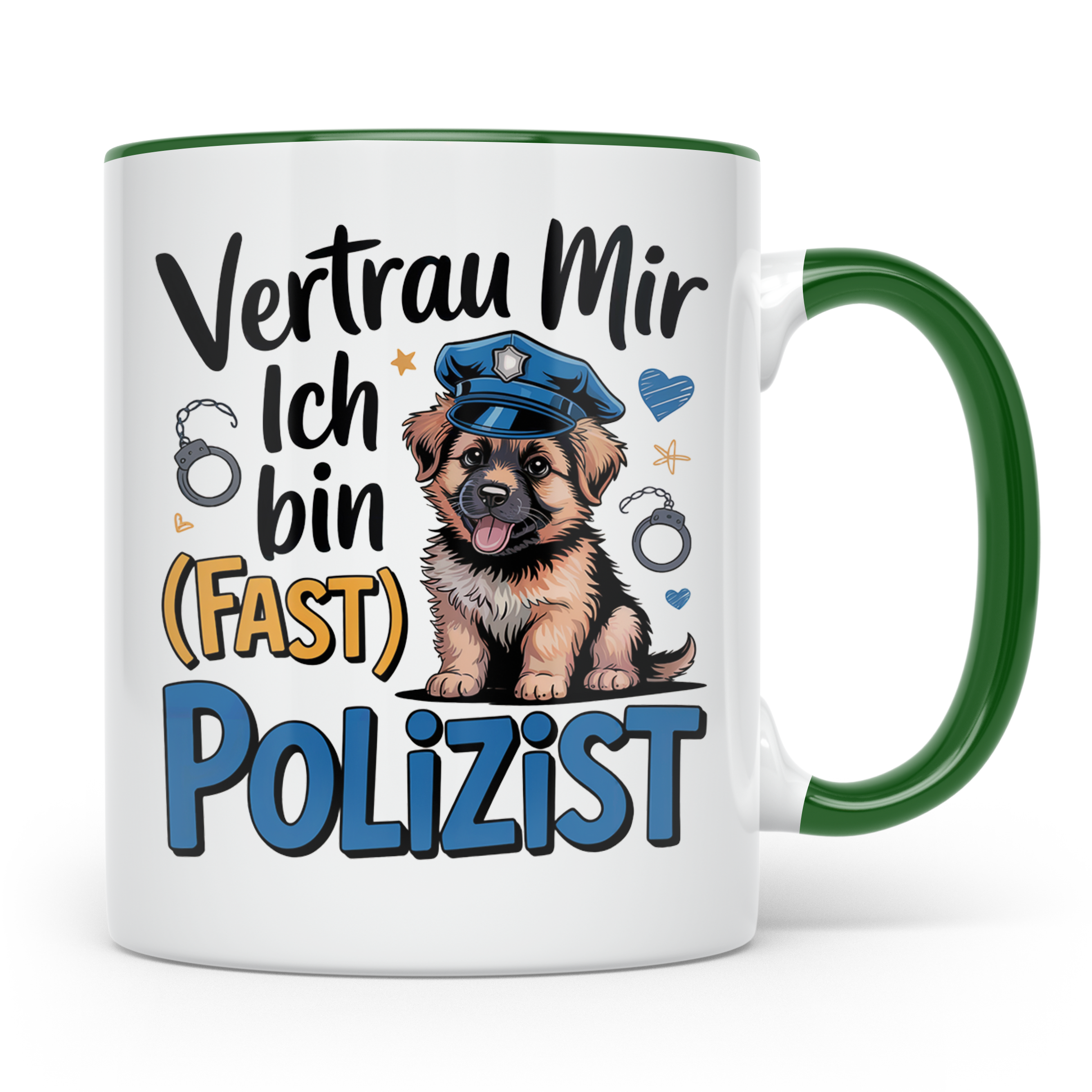 Hunde Polizist Tasse - Vertrau Mir Ich Bin Fast Polizist Sch – Grün [farbe:grün]