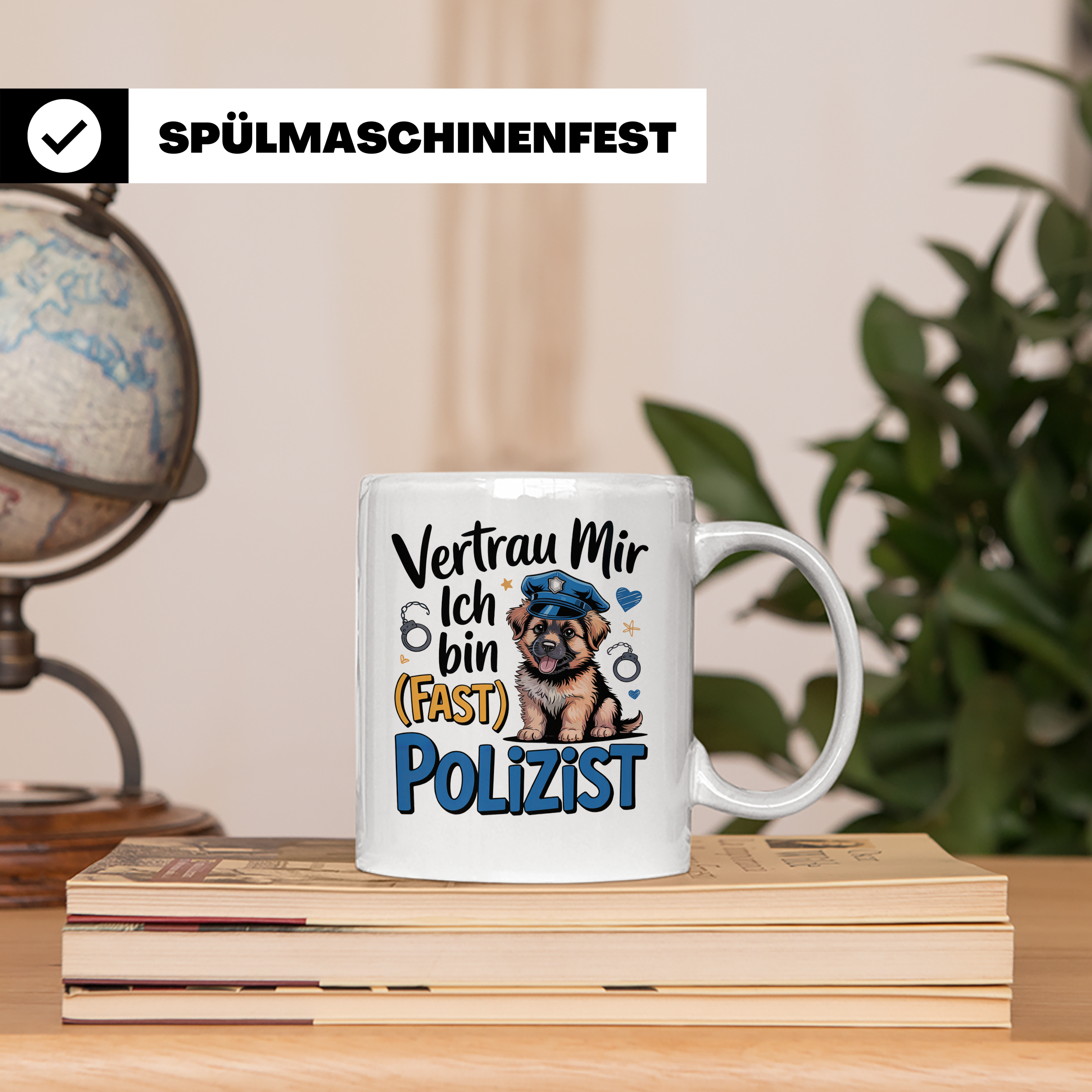 Hunde Polizist Tasse - Vertrau Mir Ich Bin Fast Polizist Sch – Weiß [farbe:weiß]