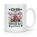 Verrückte Chefin Tasse mit Blumen - Büro Geschenkidee für Boss Lady, Kaffeetasse für Frauen, Sublimation