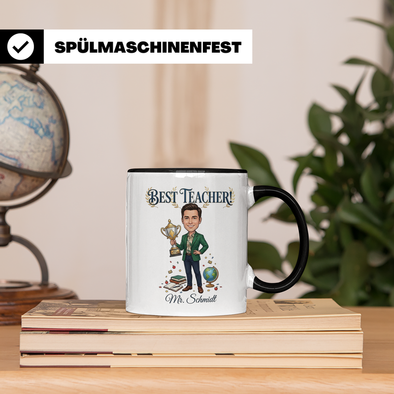 Personalisierte Lehrer Tasse mit Foto & Namen – Best Teacher