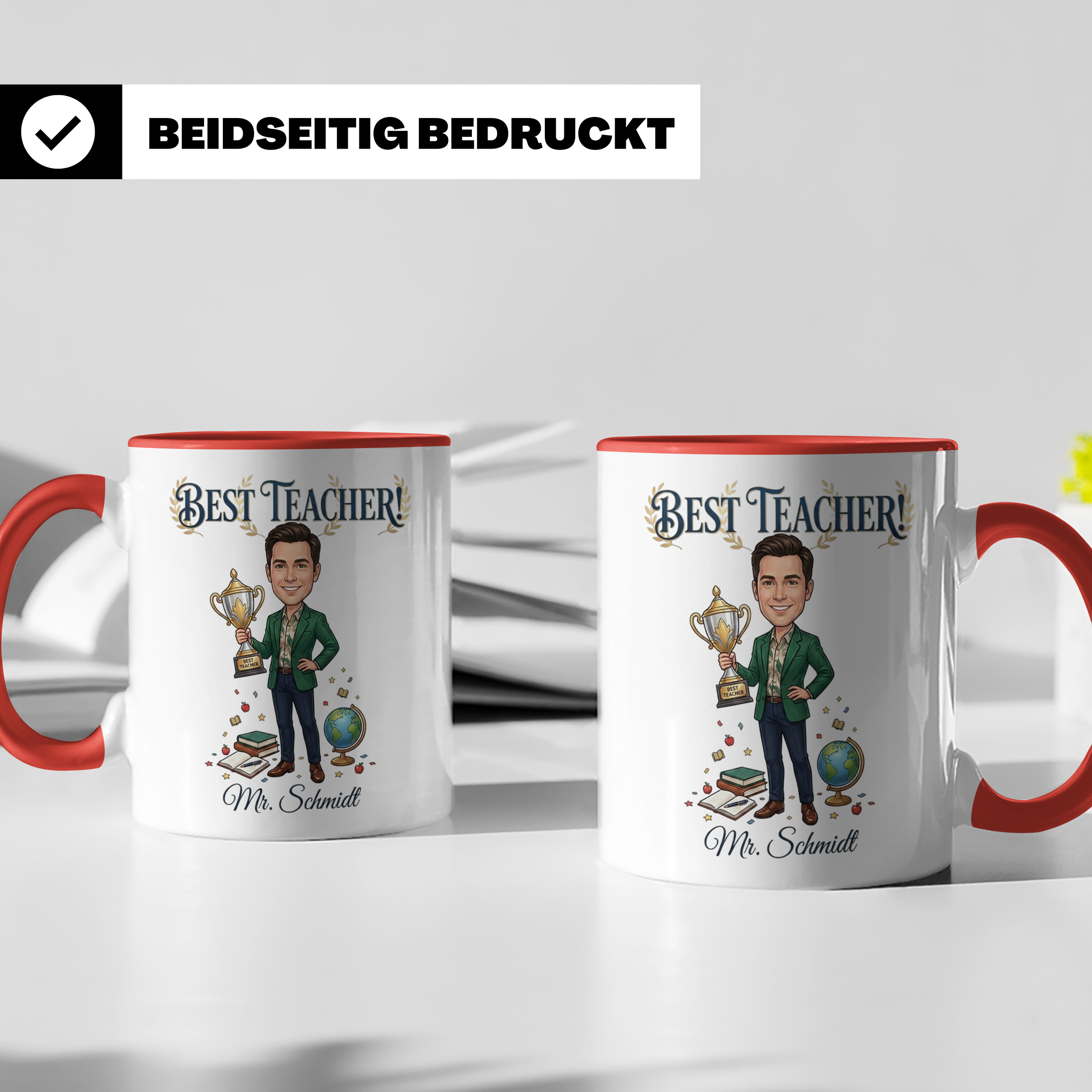 Personalisierte Lehrer Tasse mit Foto & Namen – Best Teacher