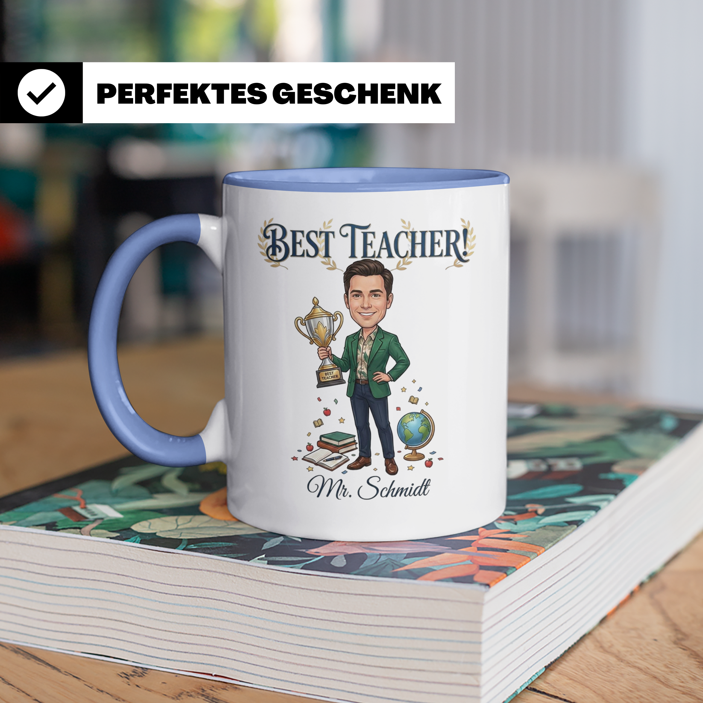 Personalisierte Lehrer Tasse mit Foto & Namen – Best Teacher