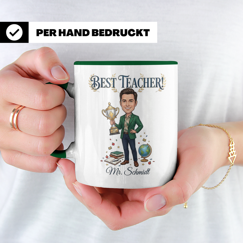 Personalisierte Lehrer Tasse mit Foto & Namen – Best Teacher