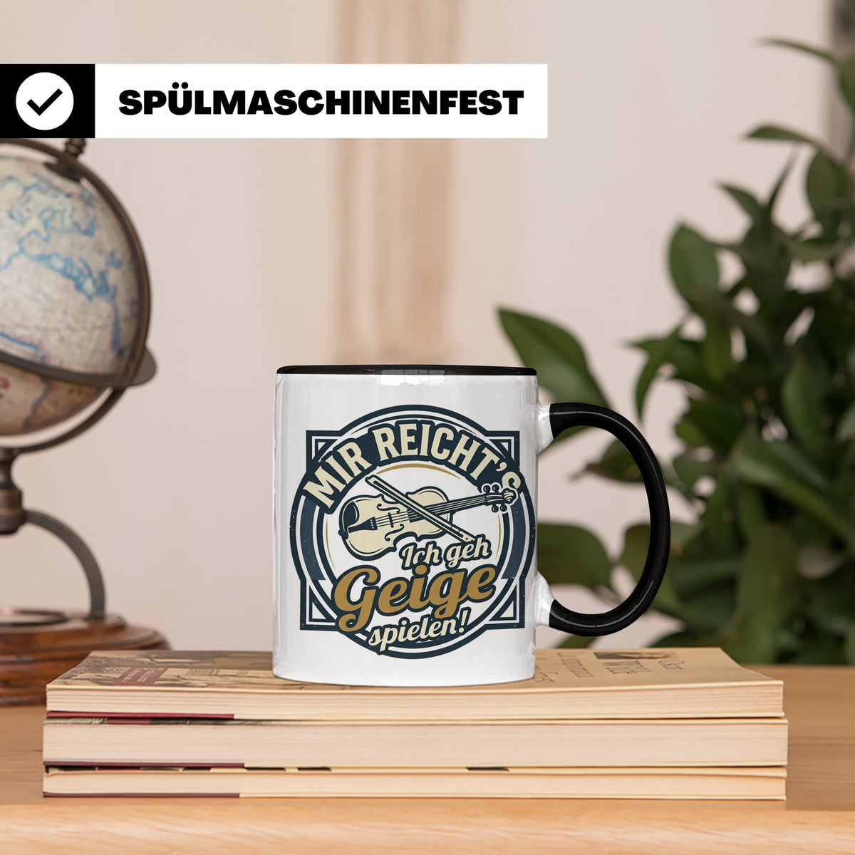 Geige Tasse mit Spruch Mir reicht's ich geh spielen, lustige – Schwarz [farbe:schwarz]