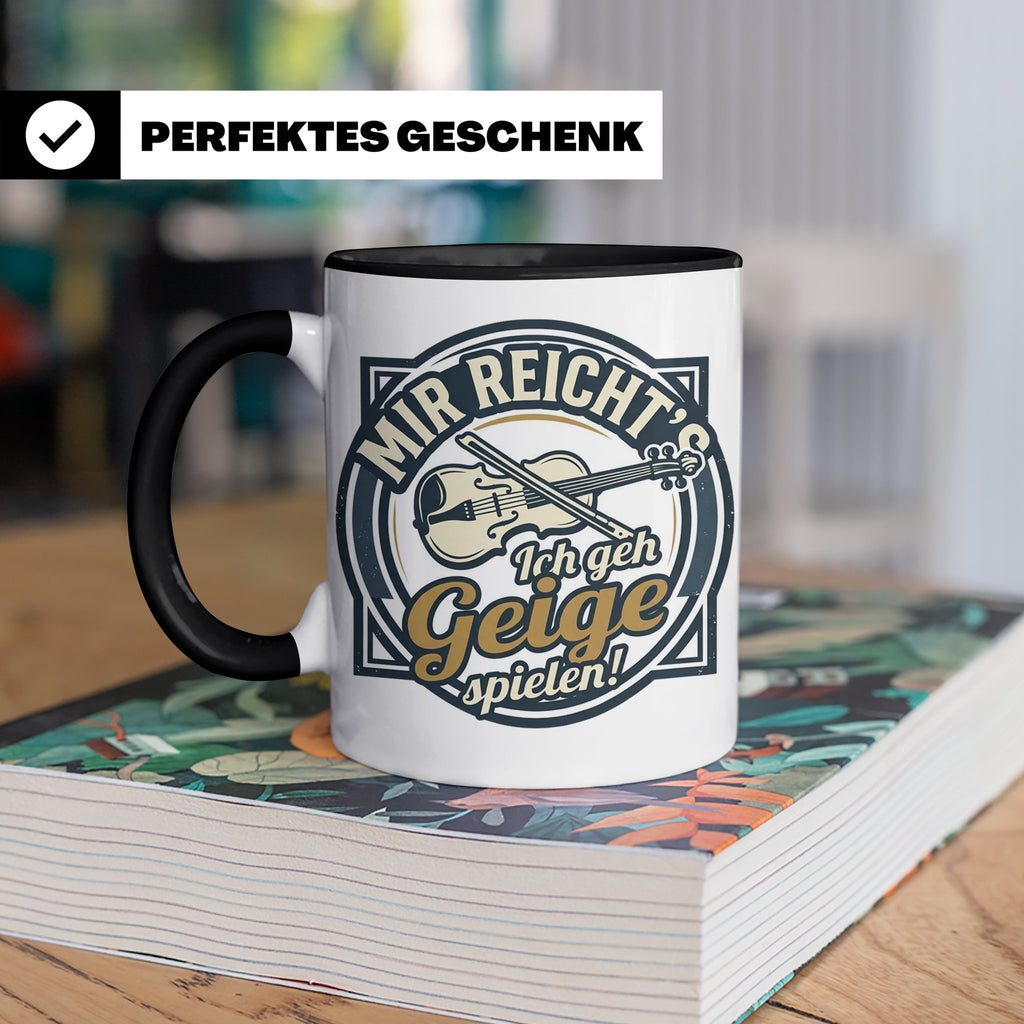 Geige Tasse mit Spruch Mir reicht's ich geh spielen, lustige – Schwarz [farbe:schwarz]