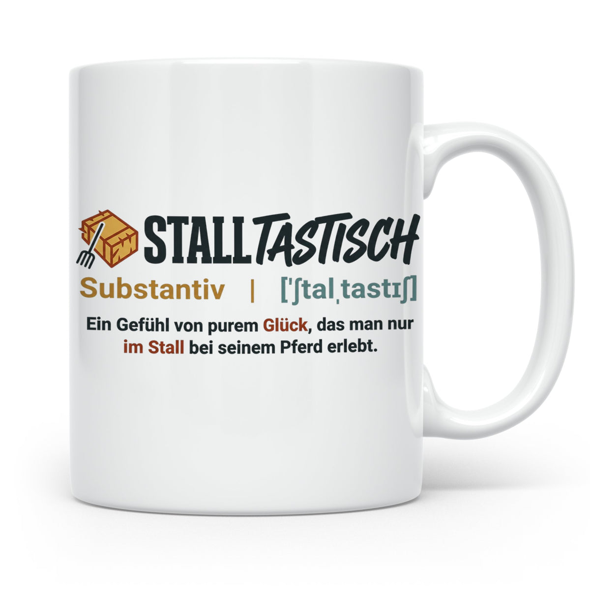 Pferde Tasse Stalltastisch Spruch, Geschenk für Reiterin, Ka – Weiß [farbe:weiß]