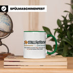 Pferde Tasse Stalltastisch Spruch, Geschenk für Reiterin, Ka – Grün [farbe:grün]