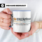 Pferde Tasse Stalltastisch Spruch, Geschenk für Reiterin, Ka – Blau [farbe:blau]