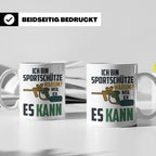 Paintball Tasse mit Spruch 'Ich bin Sportschütze weil ich es – Weiß [farbe:weiß]