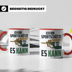 Paintball Tasse mit Spruch 'Ich bin Sportschütze weil ich es – Rot [farbe:rot]