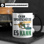 Paintball Tasse mit Spruch 'Ich bin Sportschütze weil ich es – Schwarz [farbe:schwarz]
