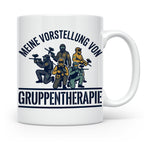 Paintball Tasse Gruppentherapie, lustiger Gotcha Spruch, Ges – Weiß [farbe:weiß]