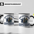 Paintball Tasse Gruppentherapie, lustiger Gotcha Spruch, Ges – Schwarz [farbe:schwarz]