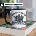 Paintball Tasse Gruppentherapie, lustiger Gotcha Spruch, Ges – Schwarz [farbe:schwarz]