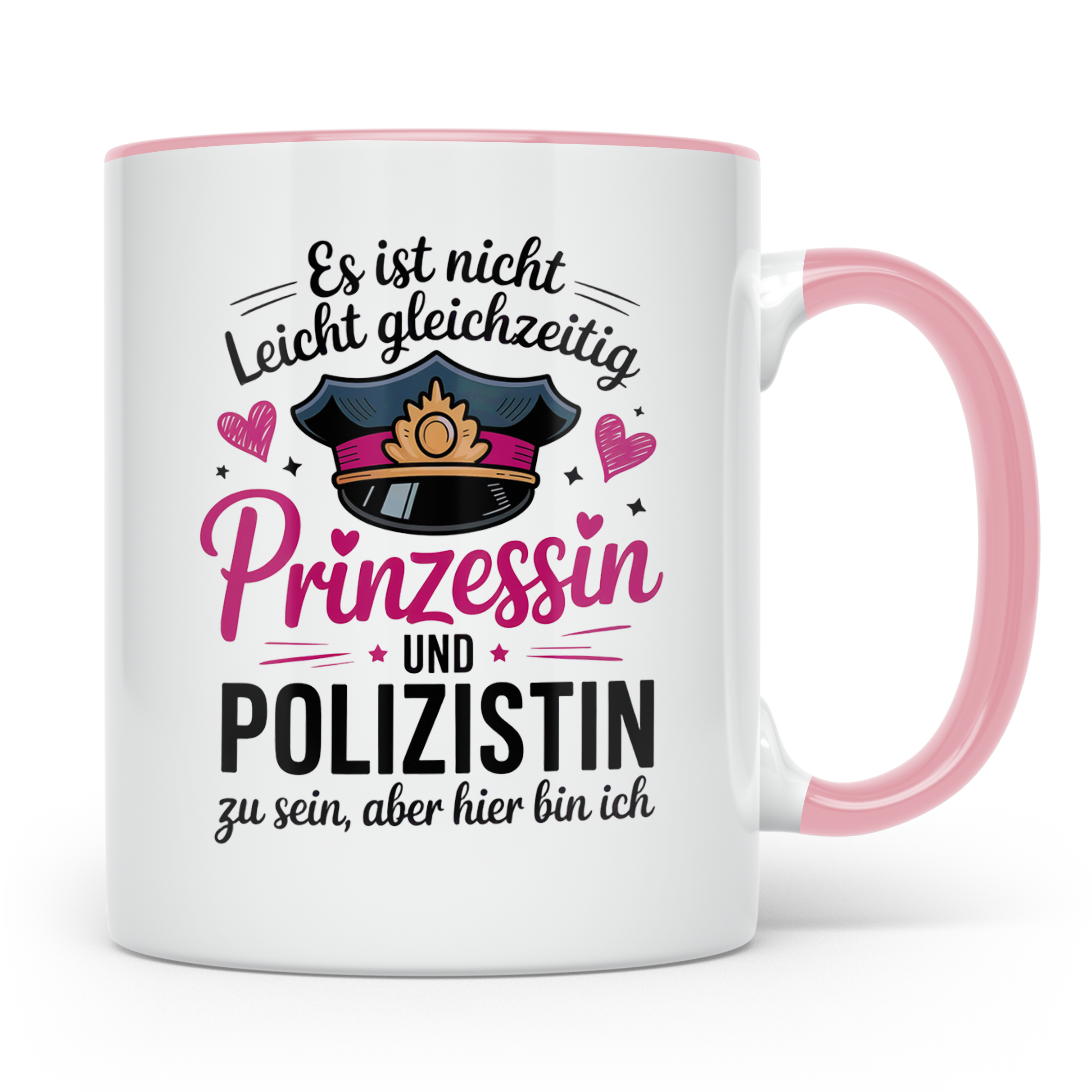 Polizistin Tasse Prinzessin Geschenk - Polizei Frauen Spruch – Rosa [farbe:rosa]
