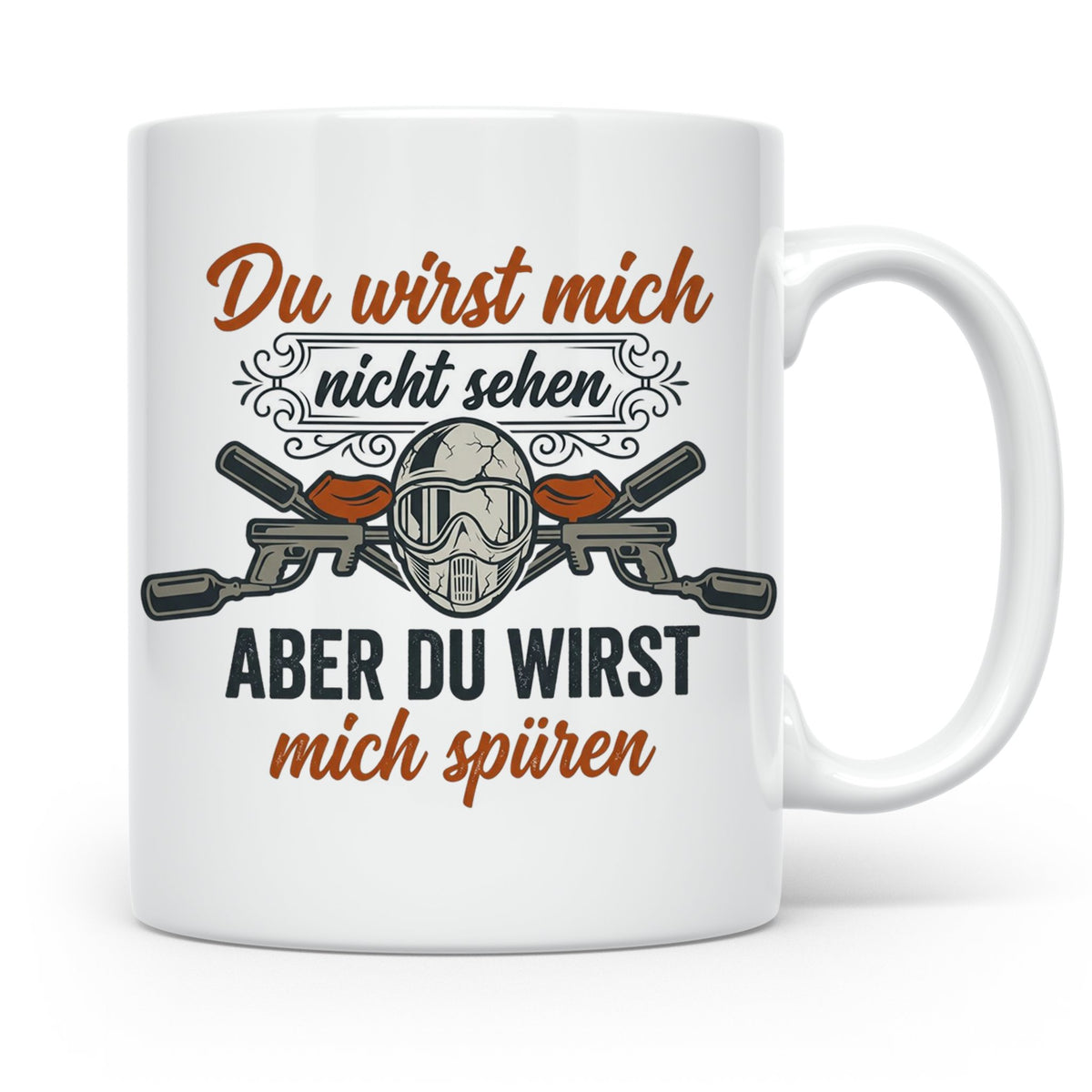 Paintball Tasse mit Spruch Du wirst mich nicht sehen, Gotcha – Weiß [farbe:weiß]