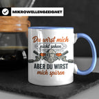 Paintball Tasse mit Spruch Du wirst mich nicht sehen, Gotcha – Blau [farbe:blau]