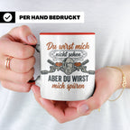 Paintball Tasse mit Spruch Du wirst mich nicht sehen, Gotcha – Rot [farbe:rot]
