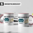 Wir haben euch so vermisst Tasse mit Sofa Mist Wortspiel, Lu – Rosa [farbe:rosa]