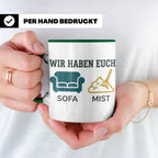 Wir haben euch so vermisst Tasse mit Sofa Mist Wortspiel, Lu – Grün [farbe:grün]