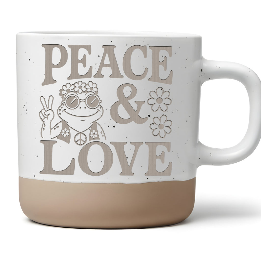 Hippie Frosch Tasse Peace and Love - Retro Geschenk für 70er Fans & Fr – Bild 1