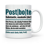 Postbote Tasse lustig mit Spruch Definition | Geschenk für P – Weiß [farbe:weiß]