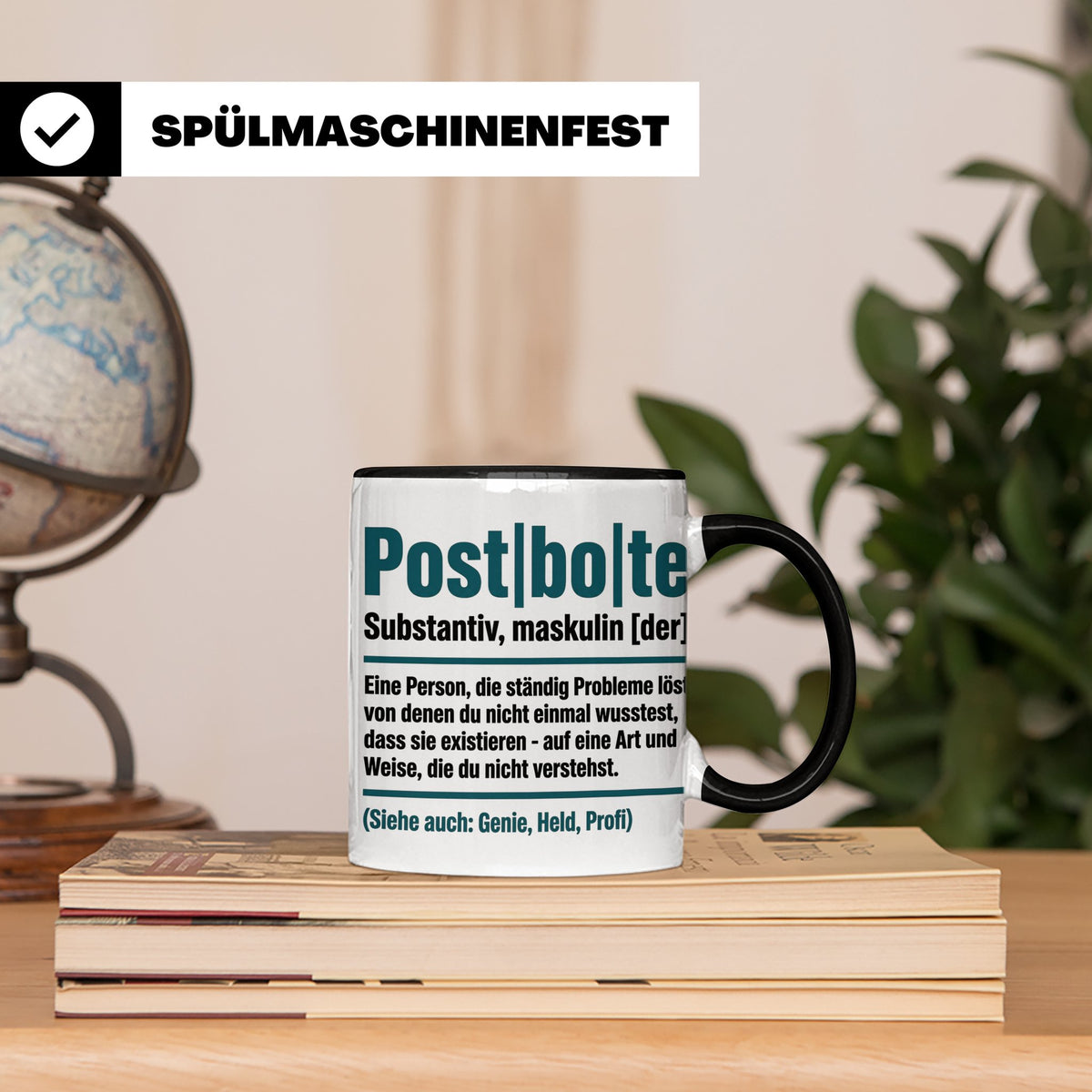 Postbote Tasse lustig mit Spruch Definition | Geschenk für P – Schwarz [farbe:schwarz]