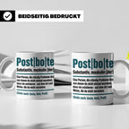 Postbote Tasse lustig mit Spruch Definition | Geschenk für P – Weiß [farbe:weiß]