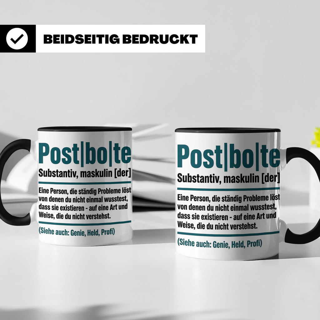 Postbote Tasse lustig mit Spruch Definition | Geschenk für P – Schwarz [farbe:schwarz]