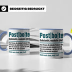 Postbote Tasse lustig mit Spruch Definition | Geschenk für P – Blau [farbe:blau]