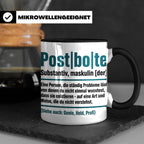 Postbote Tasse lustig mit Spruch Definition | Geschenk für P – Schwarz [farbe:schwarz]