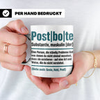 Postbote Tasse lustig mit Spruch Definition | Geschenk für P – Weiß [farbe:weiß]