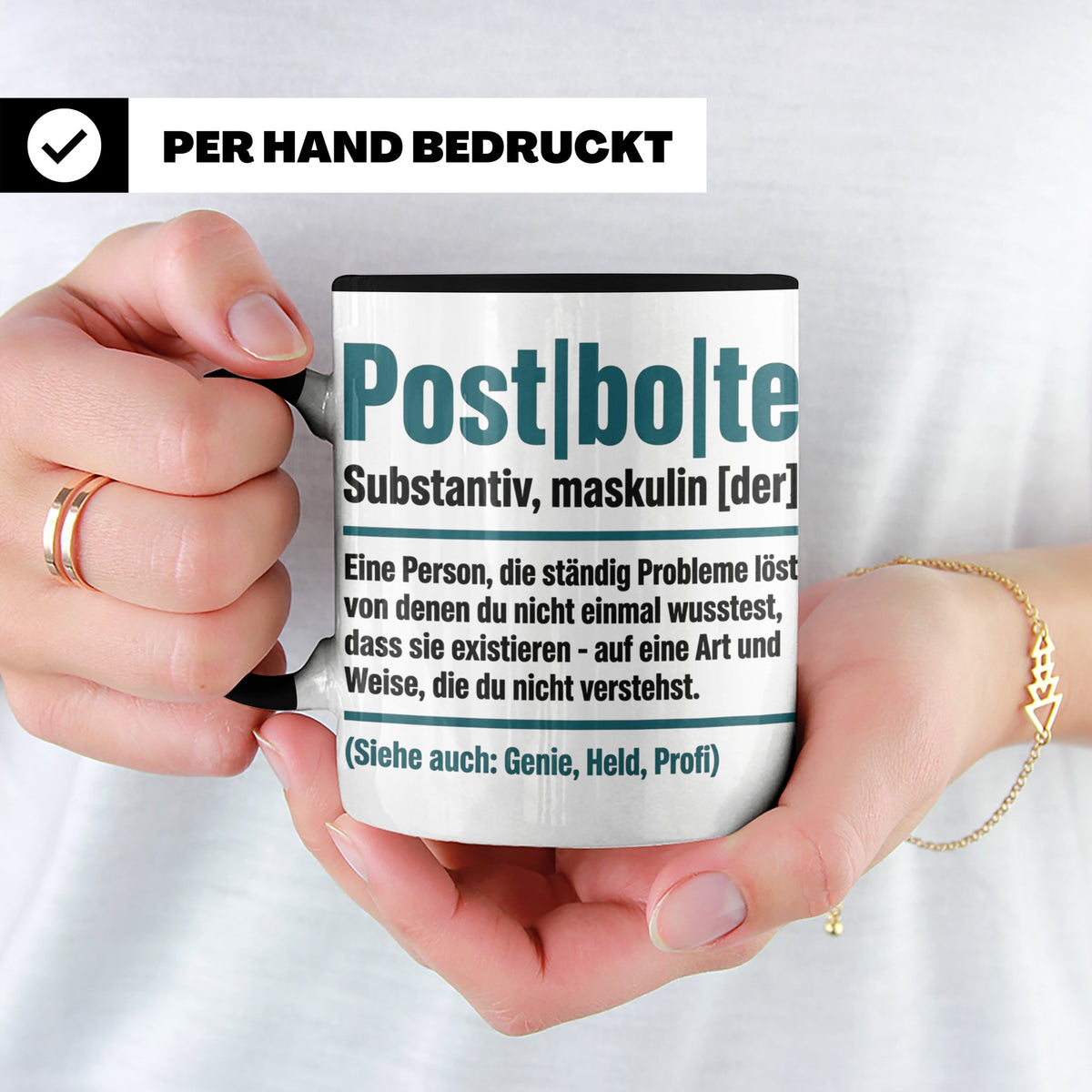 Postbote Tasse lustig mit Spruch Definition | Geschenk für P – Schwarz [farbe:schwarz]