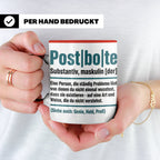 Postbote Tasse lustig mit Spruch Definition | Geschenk für P – Rot [farbe:rot]