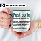 Postbote Tasse lustig mit Spruch Definition | Geschenk für P – Grün [farbe:grün]