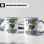 Postbote Tasse mit Spruch Unrealistische Ziele, Geschenk für – Blau [farbe:blau]