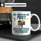 Postbote Tasse mit Spruch Unrealistische Ziele, Geschenk für – Weiß [farbe:weiß]