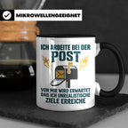 Postbote Tasse mit Spruch Unrealistische Ziele, Geschenk für – Schwarz [farbe:schwarz]