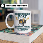 Postbote Tasse mit Spruch Unrealistische Ziele, Geschenk für – Weiß [farbe:weiß]