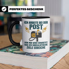 Postbote Tasse mit Spruch Unrealistische Ziele, Geschenk für – Schwarz [farbe:schwarz]