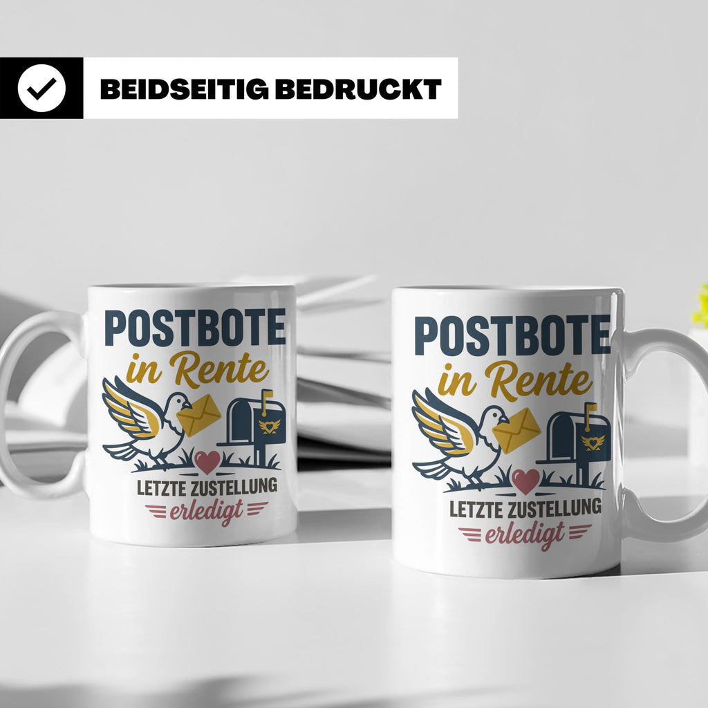Postbote Rente Tasse Geschenk für Postzusteller Abschied Ruh – Weiß [farbe:weiß]