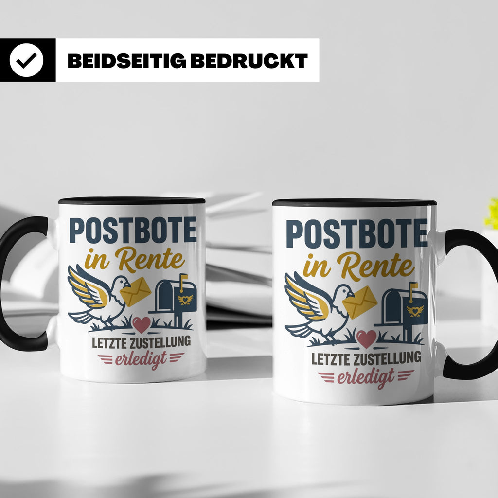 Postbote Rente Tasse Geschenk für Postzusteller Abschied Ruh – Schwarz [farbe:schwarz]