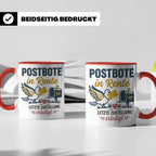Postbote Rente Tasse Geschenk für Postzusteller Abschied Ruh – Rot [farbe:rot]