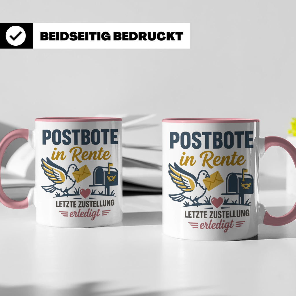 Postbote Rente Tasse Geschenk für Postzusteller Abschied Ruh – Rosa [farbe:rosa]