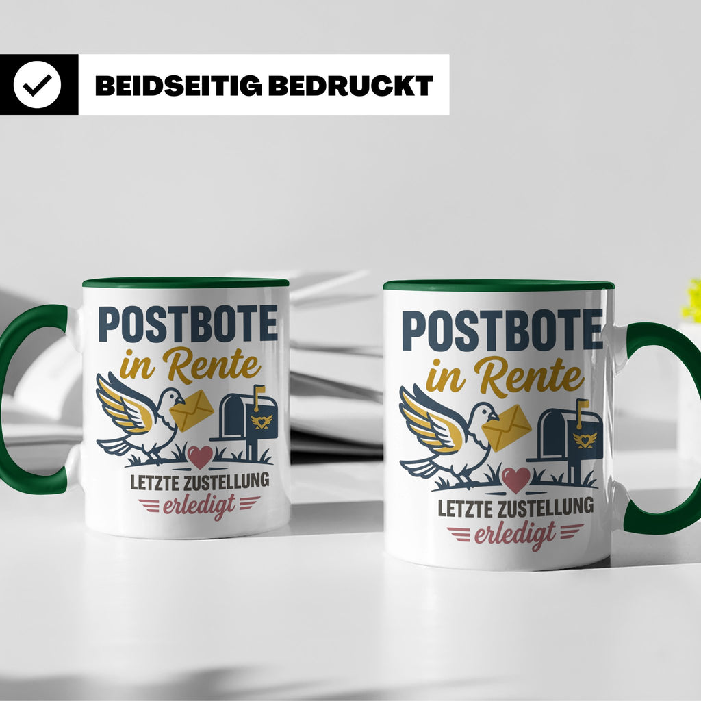 Postbote Rente Tasse Geschenk für Postzusteller Abschied Ruh – Grün [farbe:grün]